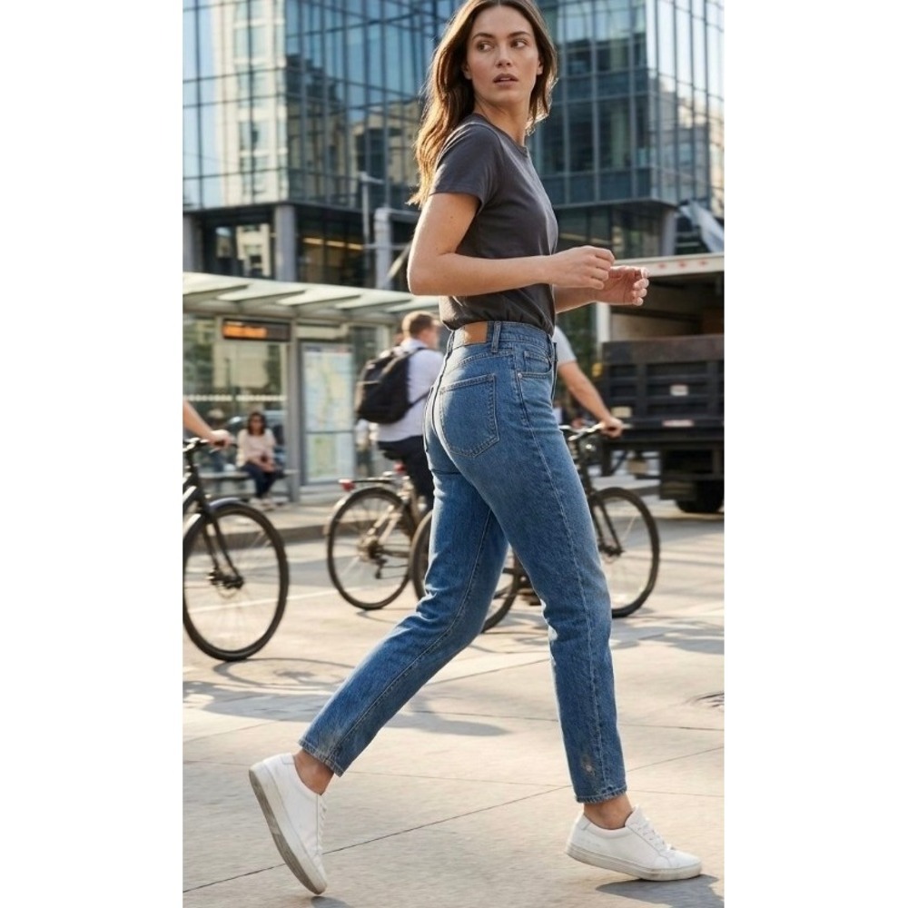 Madewell The Perfect Vintage Jean High Rise Tapered Leg Denim Blue Size 28